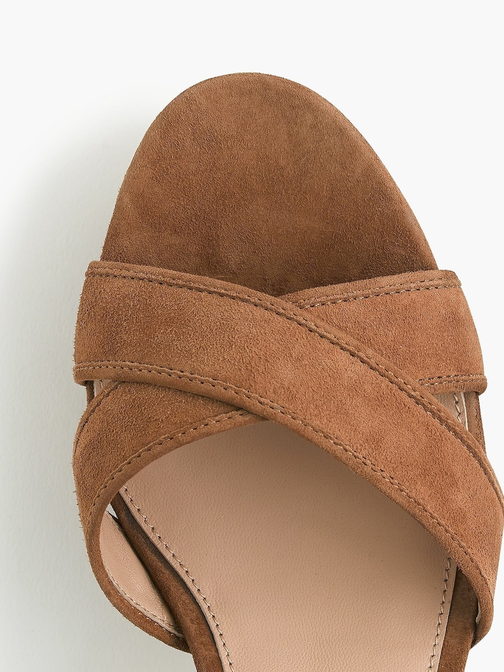 J. Crew Tan Suede Block Heel Sandal with Ankle Strap - Picture 3 of 3